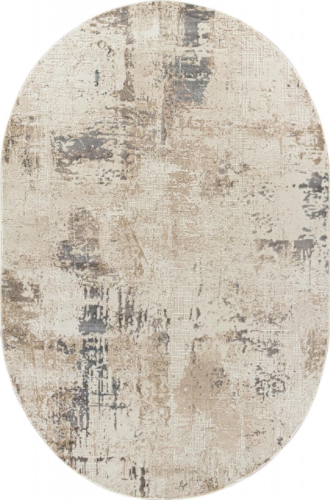 Ковер Ковер Современный ROZA SIESTA M043A BONE / GRAY Овал 0.78x1.5м