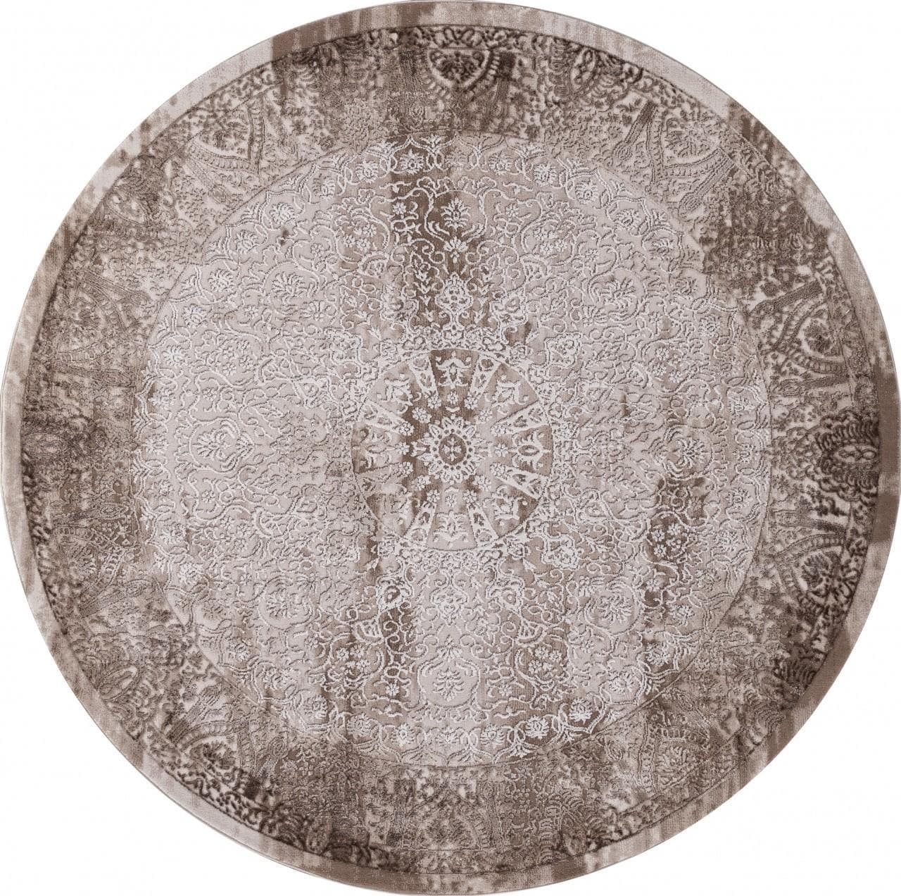 Ковер KARMEN HALI ARMINA 03878B BROWN / BROWN Круг Круг 2x2м