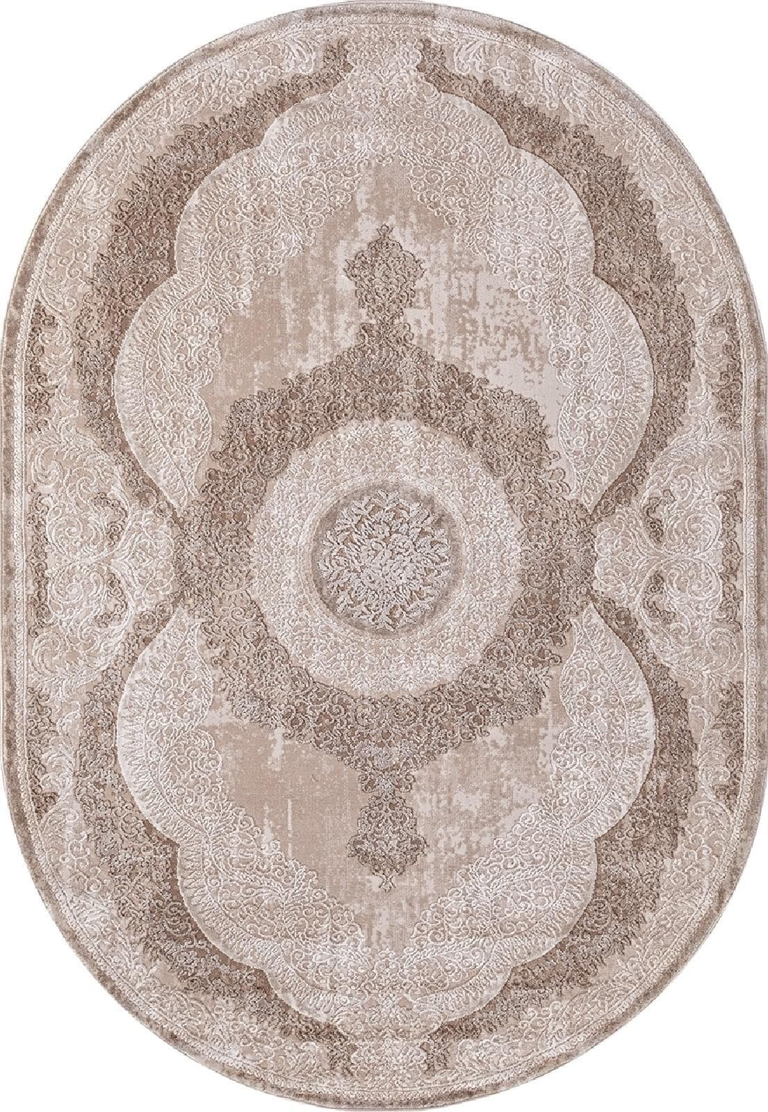 Ковер KARMEN HALI ARMINA 03880B BROWN / BROWN Овал Овал 0.8x1.5м