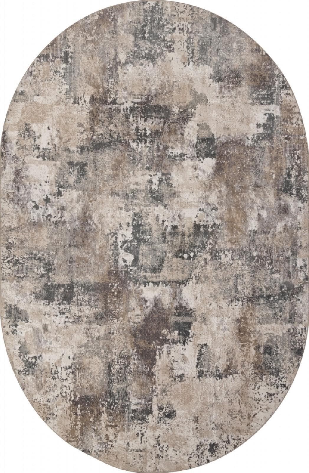 Ковер Ковер Современный ROZA SIESTA M032A CREAM / TAUPE Овал Овал 0.78x1.5м