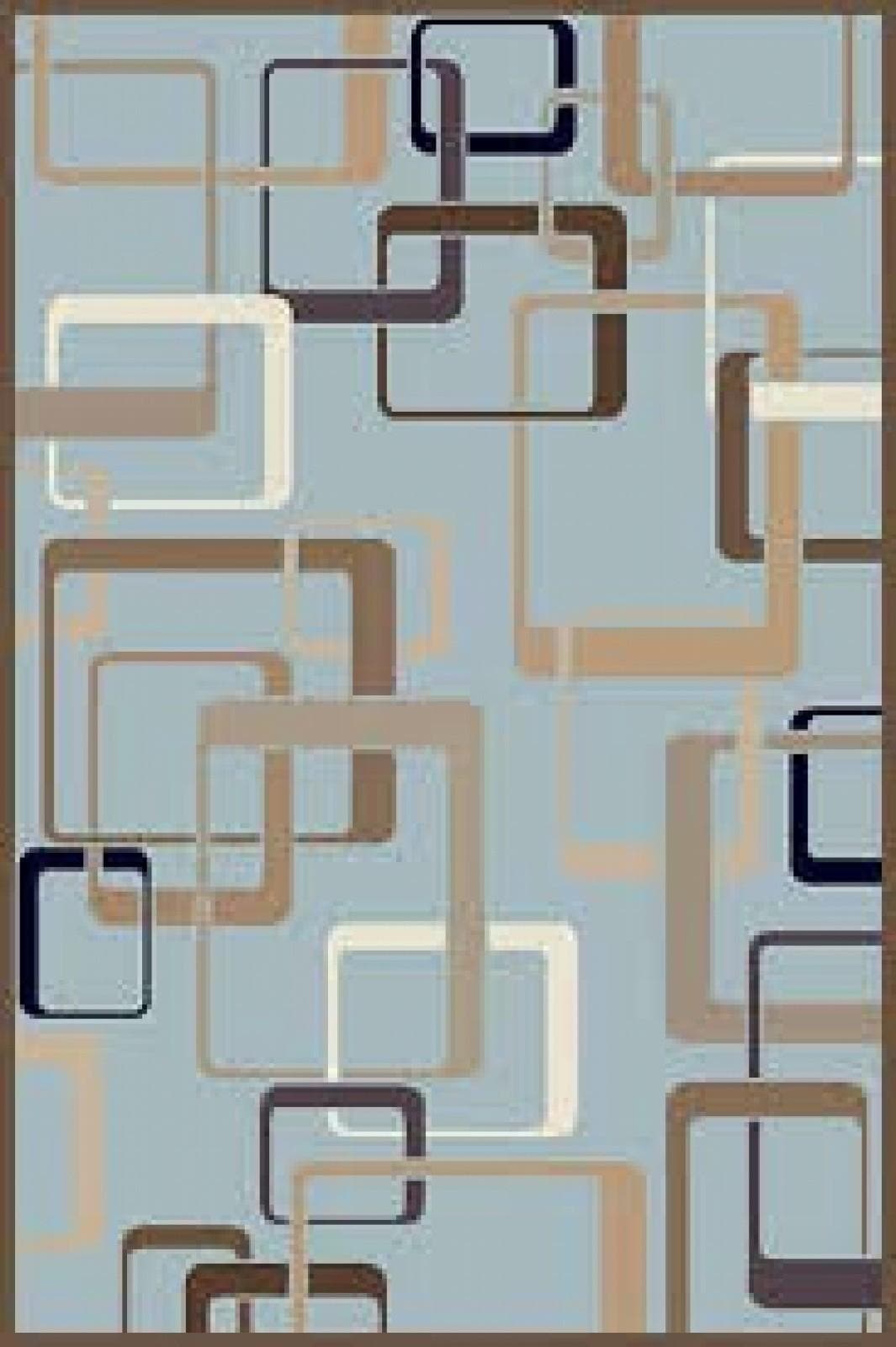 Ковер Merinos Valencia Deluxe d254 L.BLUE-BROWN 0.8x1.5м