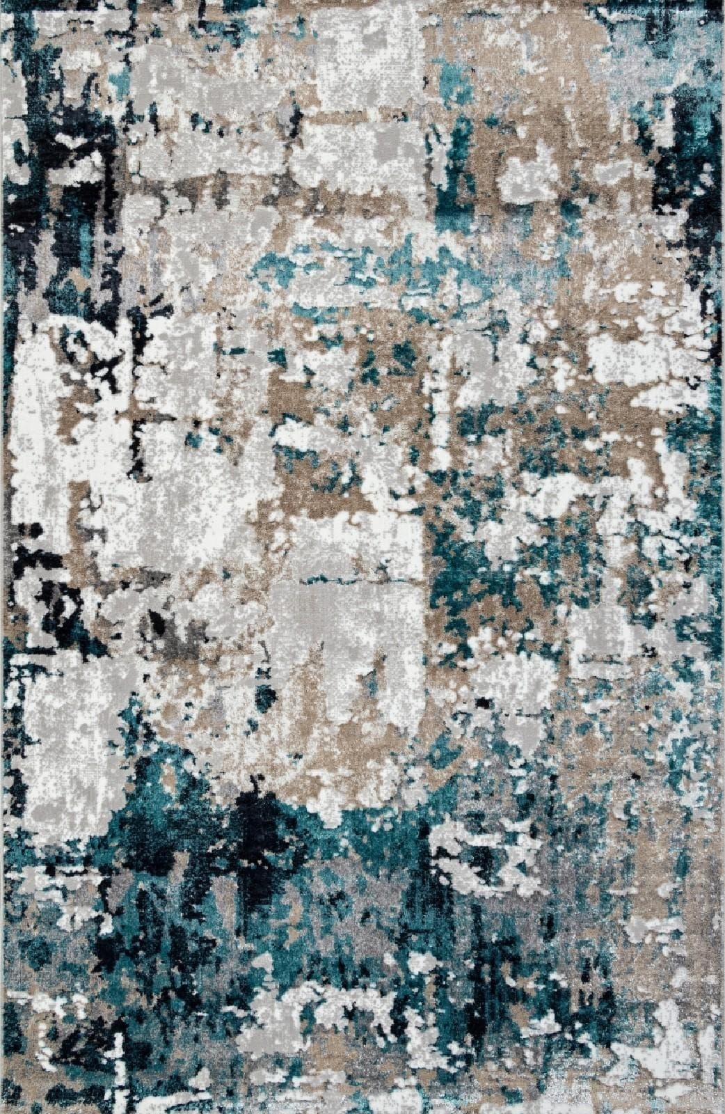 Ковер Ковер Современный ALPIN PARADIZE 01632A GREY / TURQUOISE 0.8x1.5м
