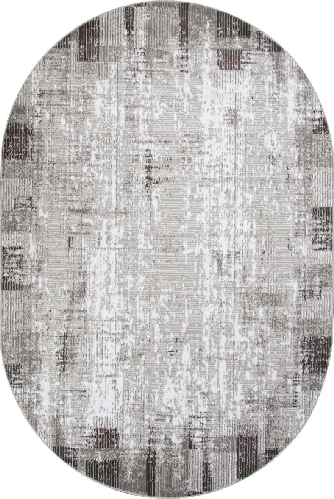Ковер Ковер Современный MERINOS SILVER F396 GRAY Овал Овал 1x2м